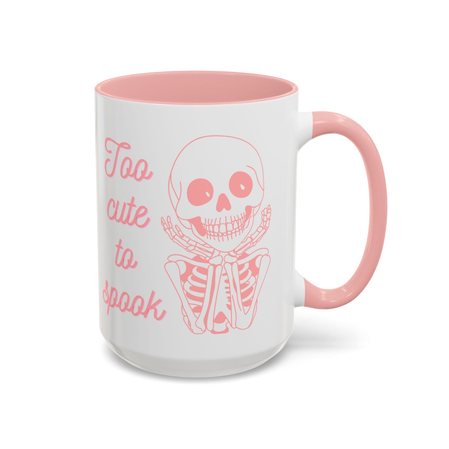 "Too Cute To Spook" Skeleton Mug (Pink)