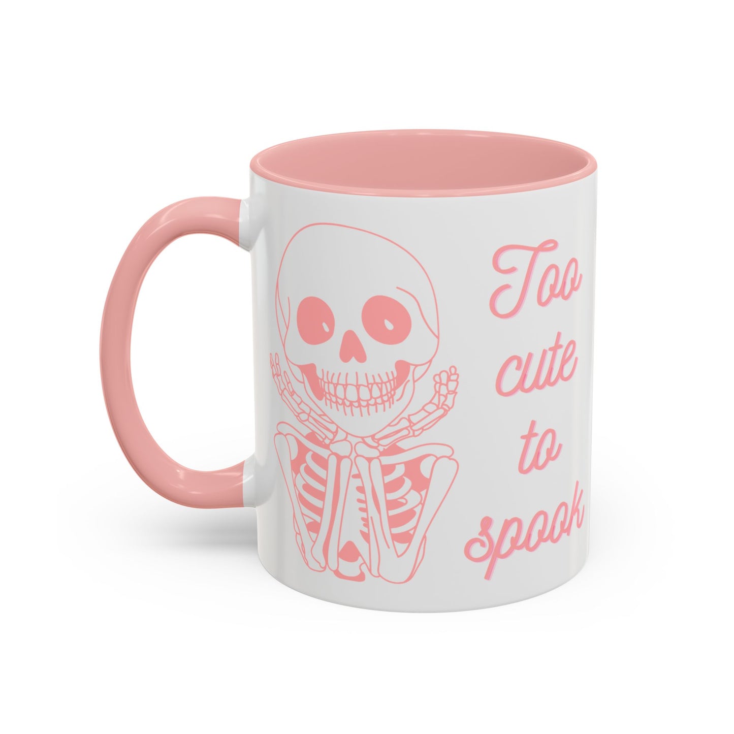 "Too Cute To Spook" Skeleton Mug (Pink)
