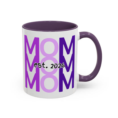 "Mom Est. 2026" Mug (Purple)