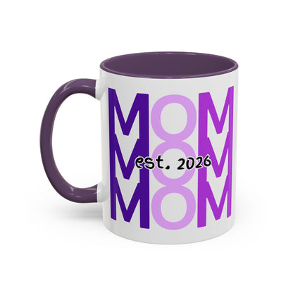 "Mom Est. 2026" Mug (Purple)