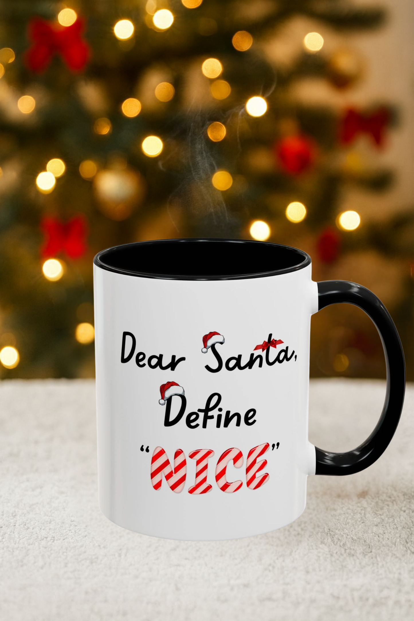 "Dear Santa, Define 'Nice' " Mug (Black)
