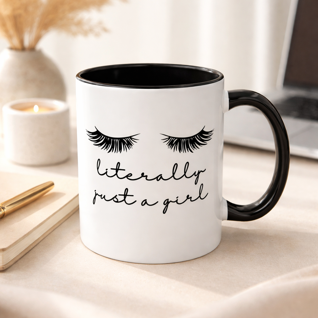 "Literally Just a Girl" Mug (Black)