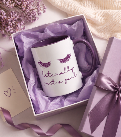 "Literally Just a Girl" Mug (Purple)