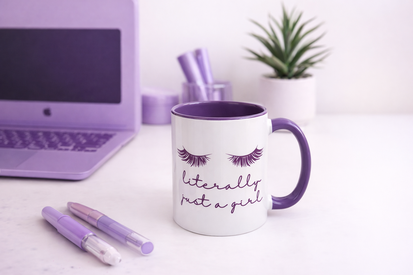 "Literally Just a Girl" Mug (Purple)