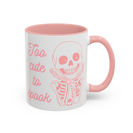 "Too Cute To Spook" Skeleton Mug (Pink)