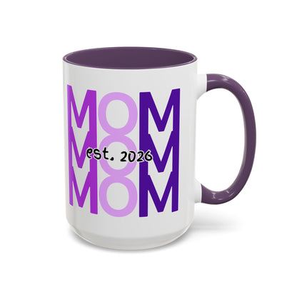 "Mom Est. 2026" Mug (Purple)