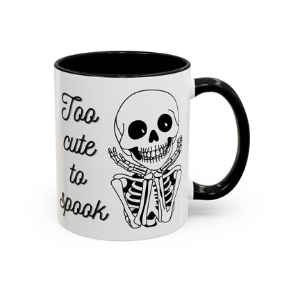 "Too Cute To Spook" Skeleton Mug (Black)